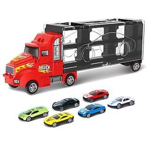 Trucks Playset With 6 Cars 