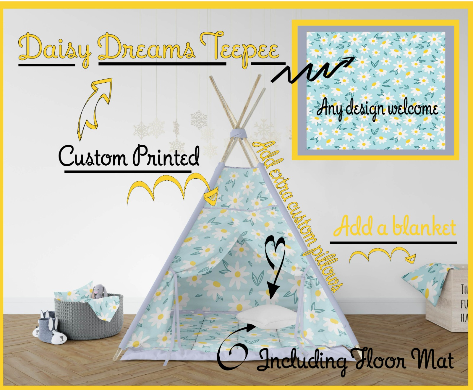 Handcrafted Teepee Tent for Kids