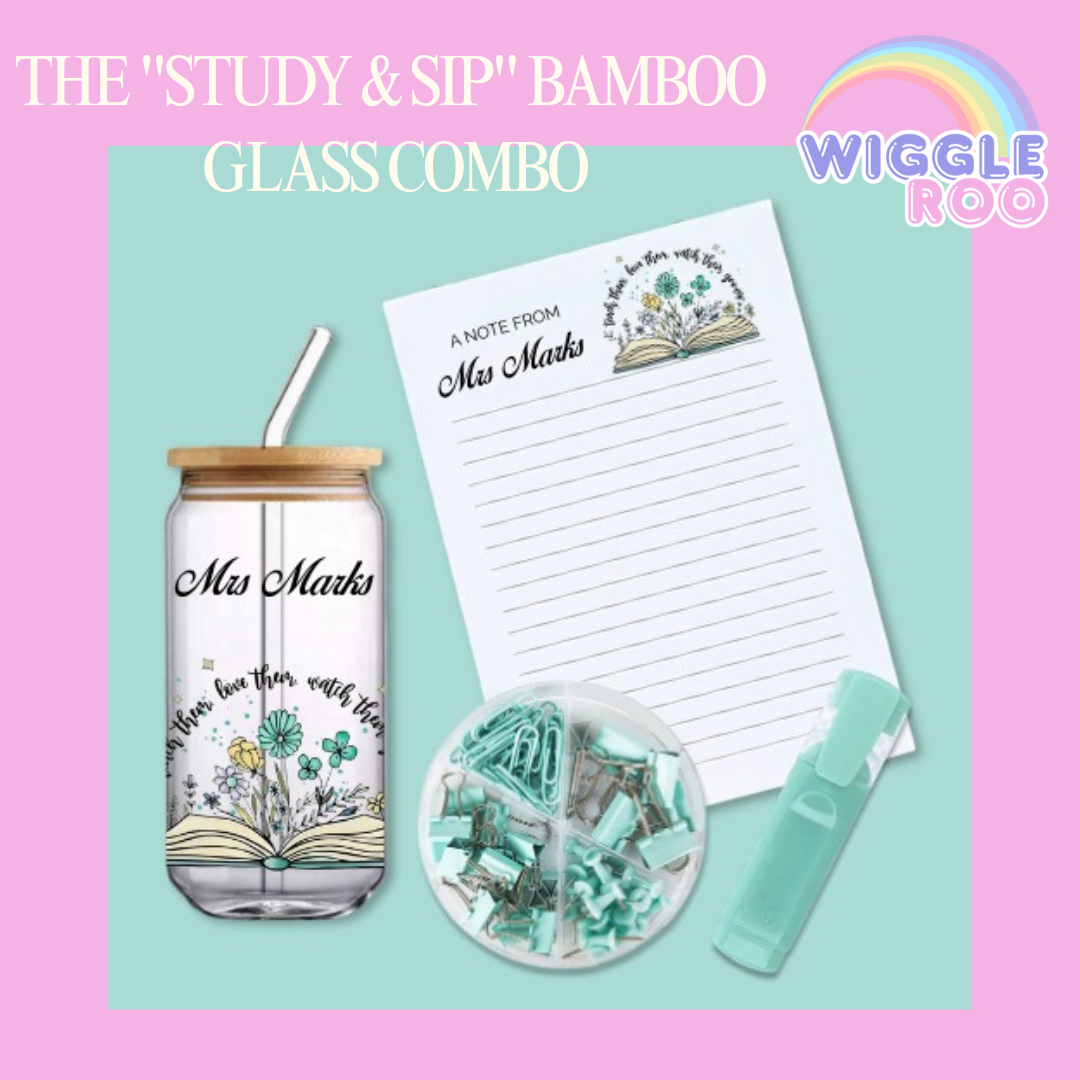 The "Study & Sip" Bamboo Glass Combo - Image 2