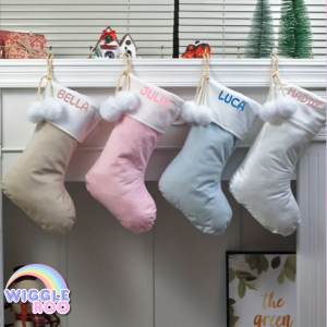 Pastel Velvet Christmas Stockings