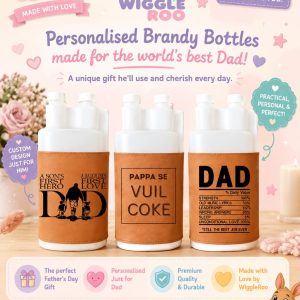 Personalised Brandy Bottle With Leather Sleeve